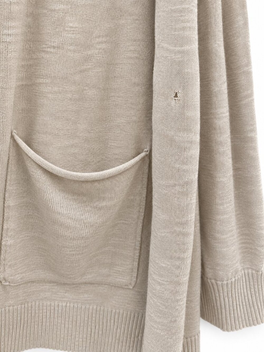 Eileen Fisher Organic Linen Cotton Open Front Cardigan Fall Sweater (Size S) - Picture 7 of 7